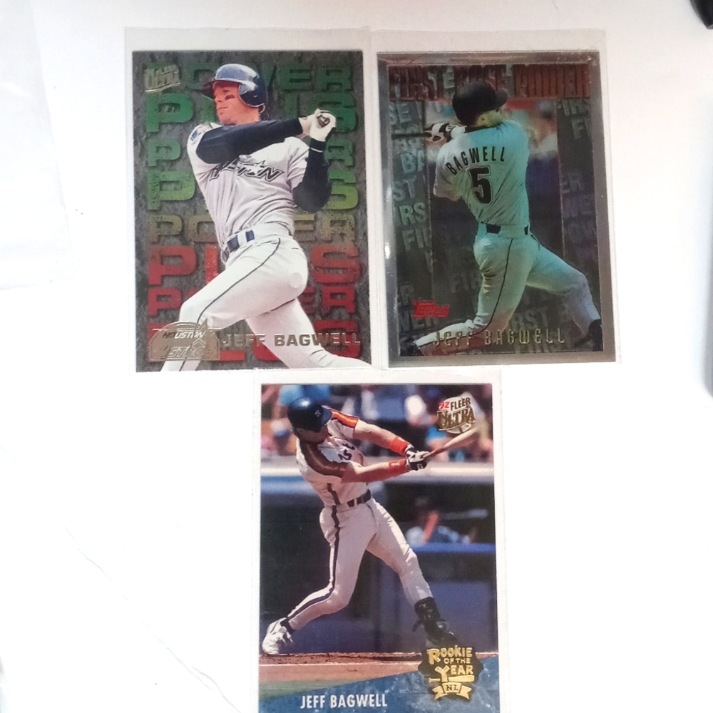 Jeff Bagwell Baseball lot of 3 near mint